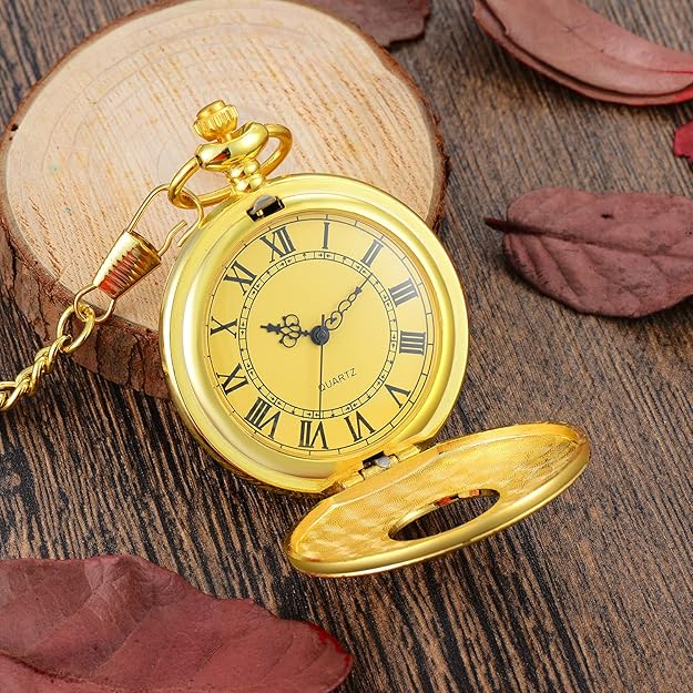 Montre de poche classique à chiffres romains pour hommes