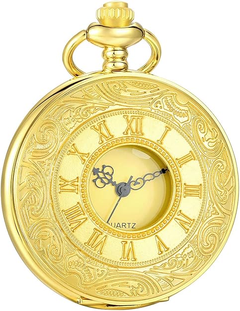 Montre de poche classique à chiffres romains pour hommes