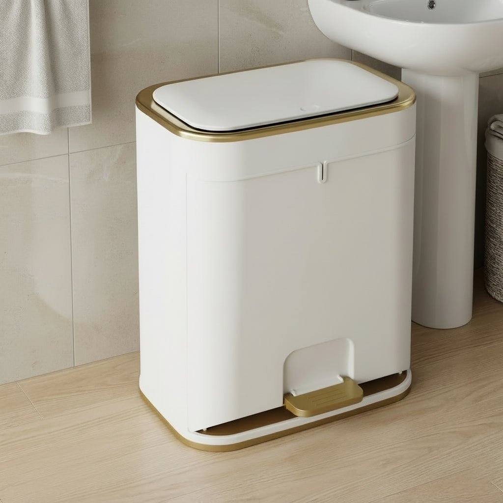 CLEANSIA – Poubelle de salle de bains minimaliste avec couvercle intelligent