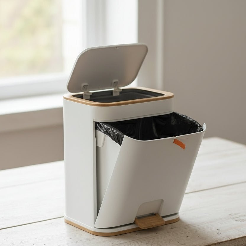 CLEANSIA – Poubelle de salle de bains minimaliste avec couvercle intelligent