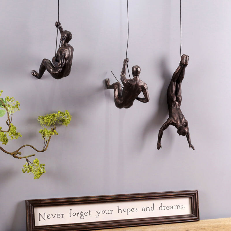 Décoration murale CraftedClimb Climber – Art mural inspirant en résine et en fer