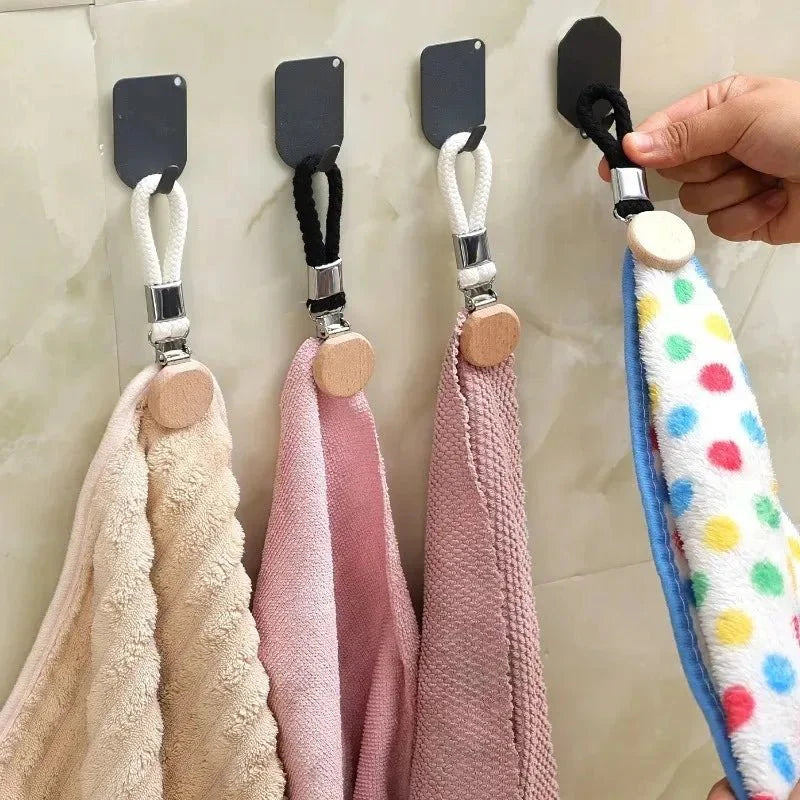 CLIPORA – Pince à serviettes métallique portable sans perçage, rangement polyvalent pour la salle de bains