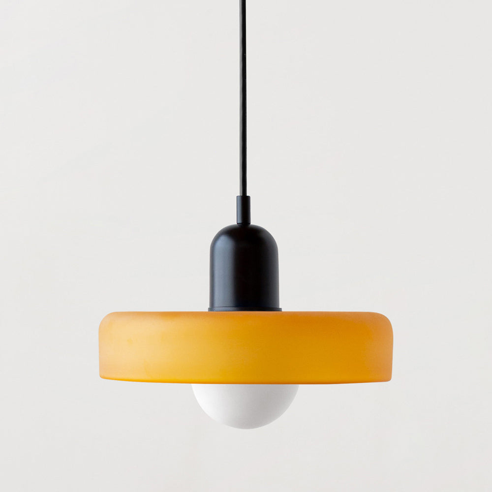 Lampe à suspension en verre colorée de style Bauhaus
