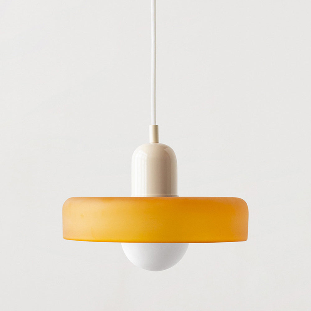 Lampe à suspension en verre colorée de style Bauhaus