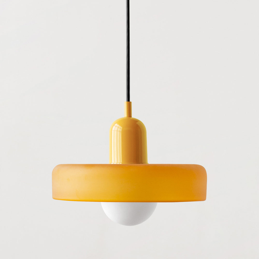 Lampe à suspension en verre colorée de style Bauhaus