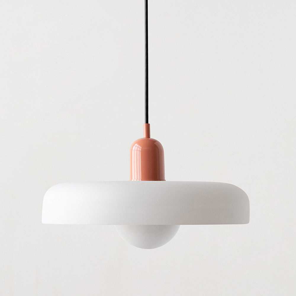 Lampe à suspension en verre colorée de style Bauhaus
