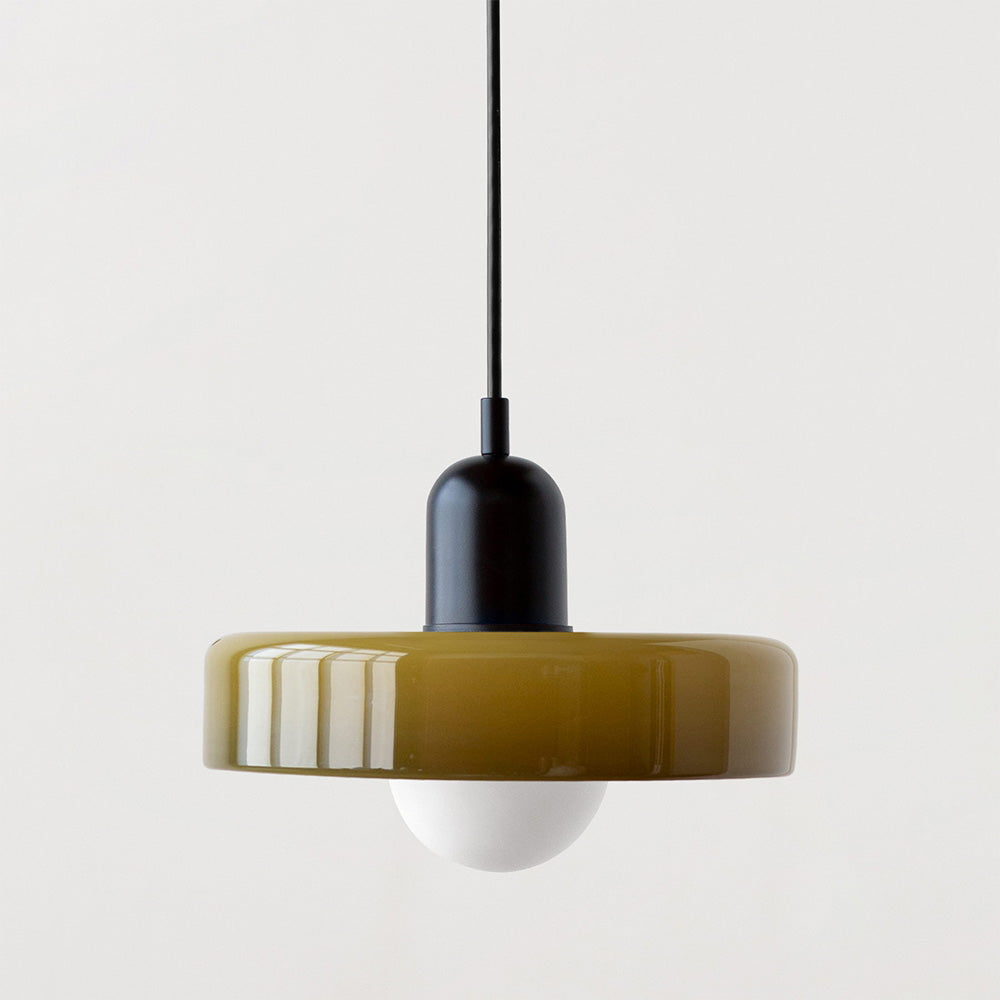 Lampe à suspension en verre colorée de style Bauhaus