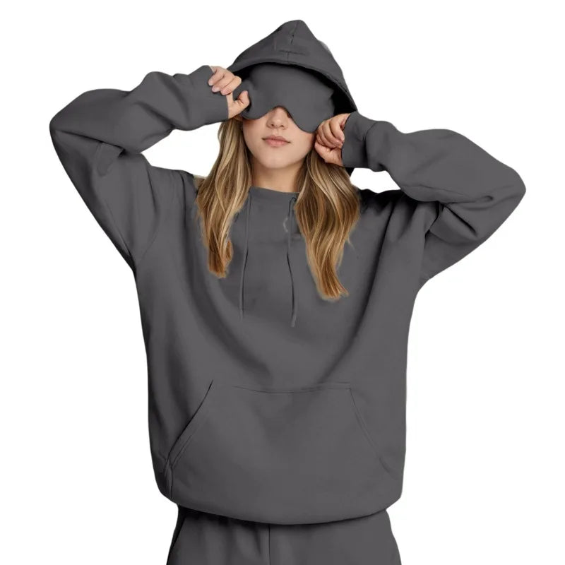 Sweat à Capuche de Voyage Incognito™ pour Femme – Confort Absolu & Masque Intégré
