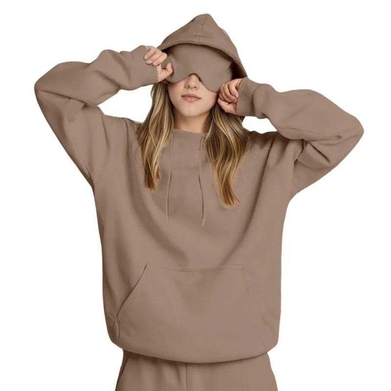 Sweat à Capuche de Voyage Incognito™ pour Femme – Confort Absolu & Masque Intégré