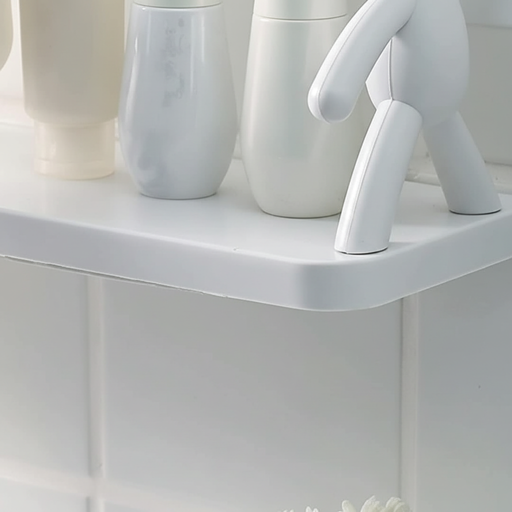 Étagère murale de salle de bain compacte au design ludique