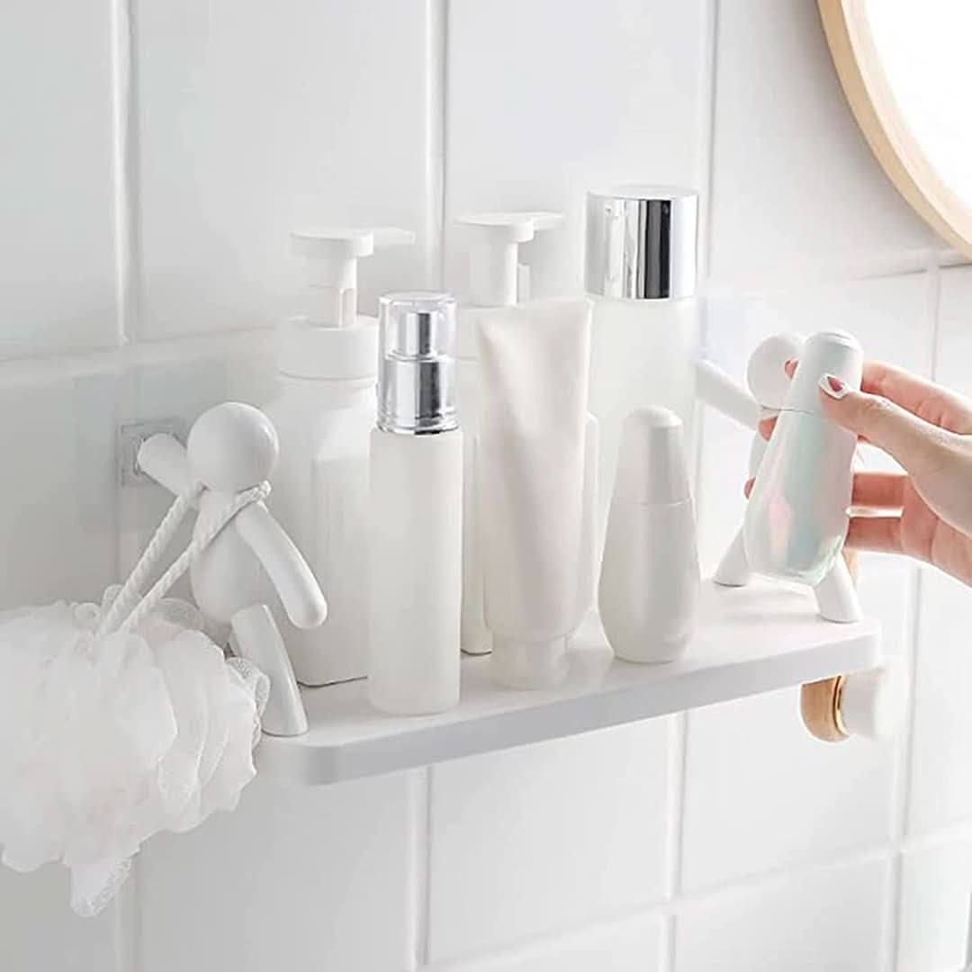 Étagère murale de salle de bain compacte au design ludique