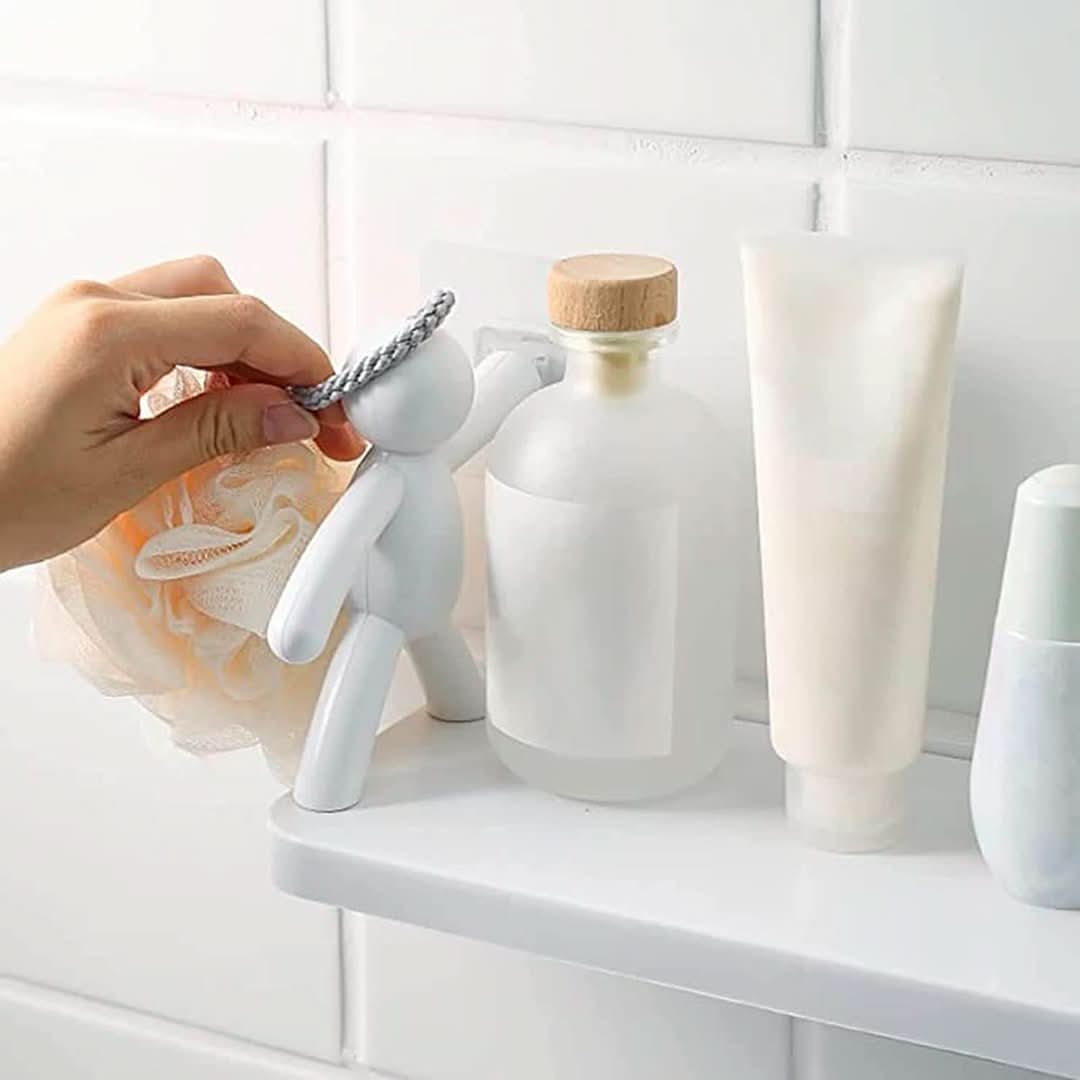 Étagère murale de salle de bain compacte au design ludique