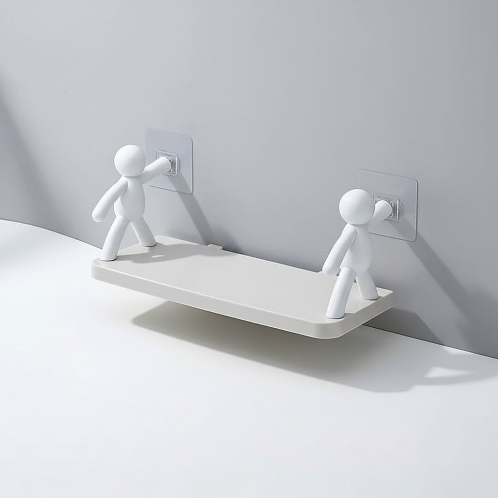 Étagère murale de salle de bain compacte au design ludique