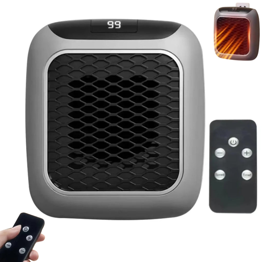 Chauffage électrique portable compact en céramique PTC 400/800 W avec télécommande et protections de sécurité