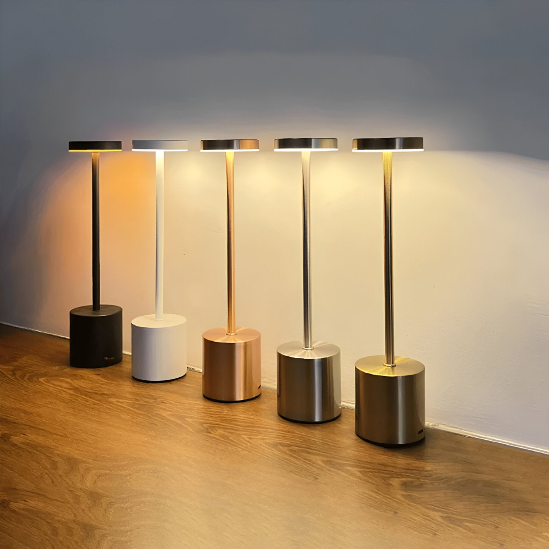 Lampe de table LED en fer sans fil - Rechargeable - Dimmable - Style rétro - Lampe d'accentuation de chevet