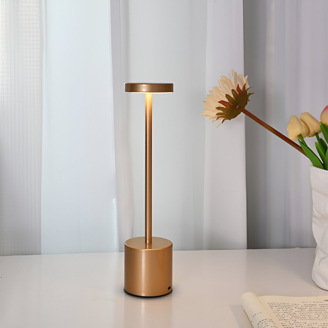 Lampe de table LED en fer sans fil - Rechargeable - Dimmable - Style rétro - Lampe d'accentuation de chevet