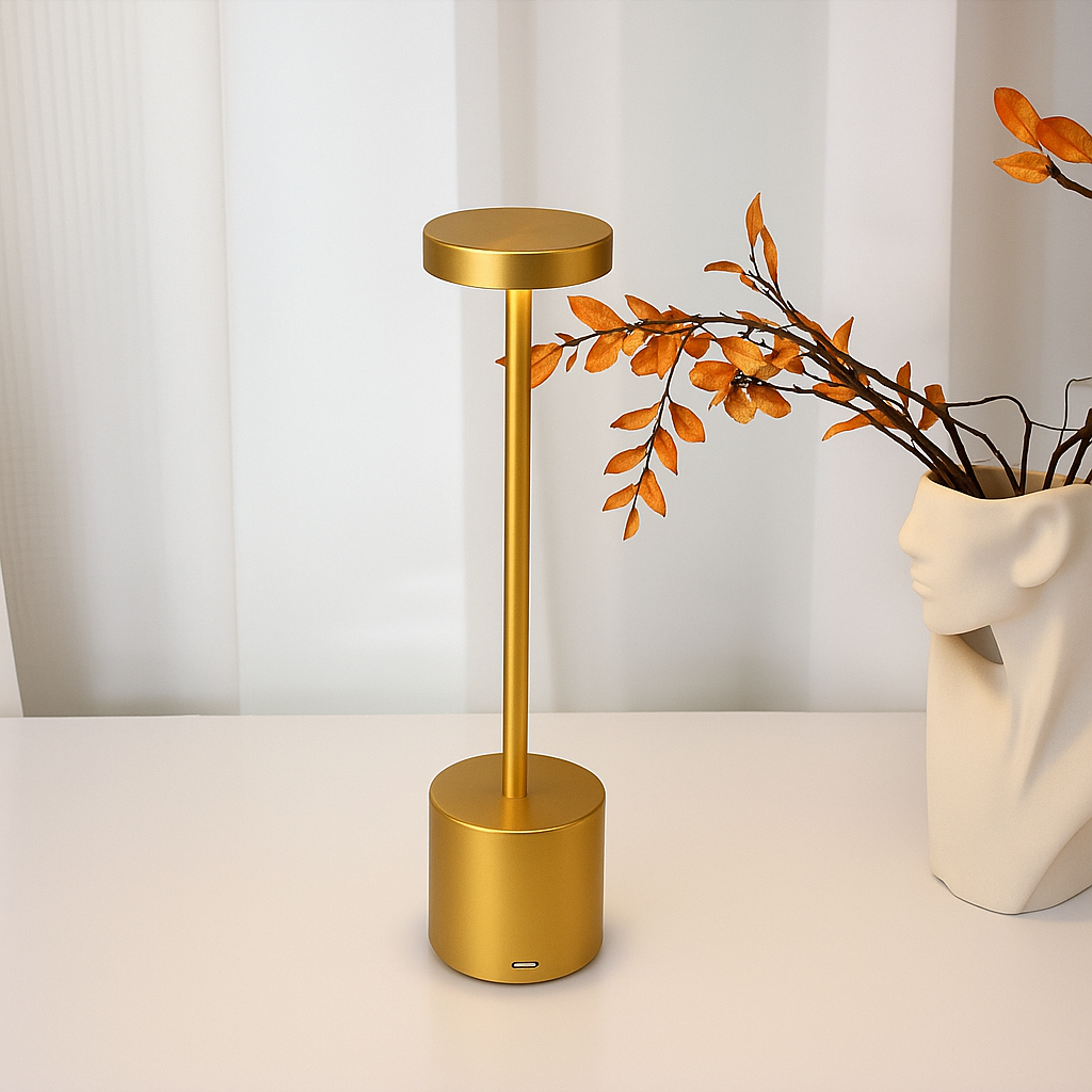 Lampe de table LED en fer sans fil - Rechargeable - Dimmable - Style rétro - Lampe d'accentuation de chevet
