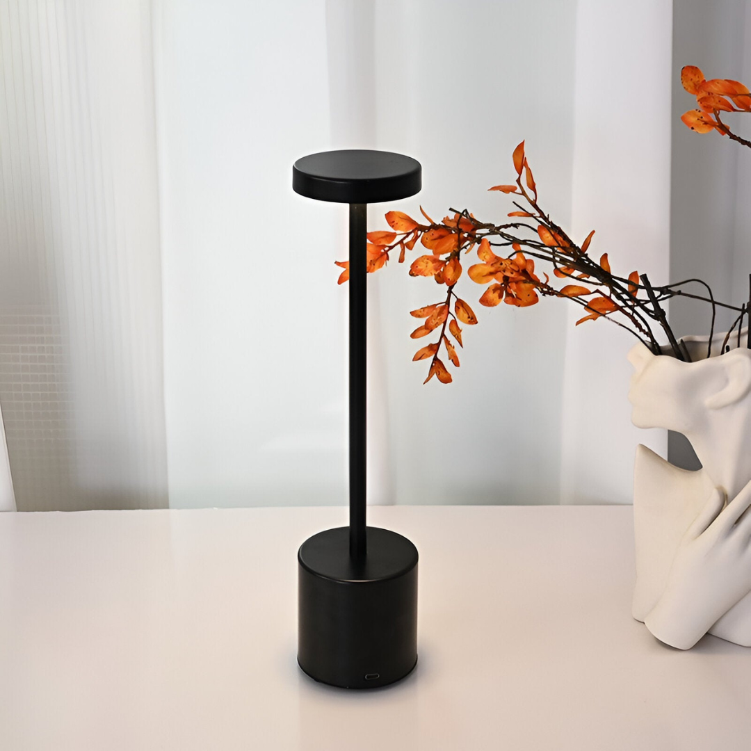 Lampe de table LED en fer sans fil - Rechargeable - Dimmable - Style rétro - Lampe d'accentuation de chevet