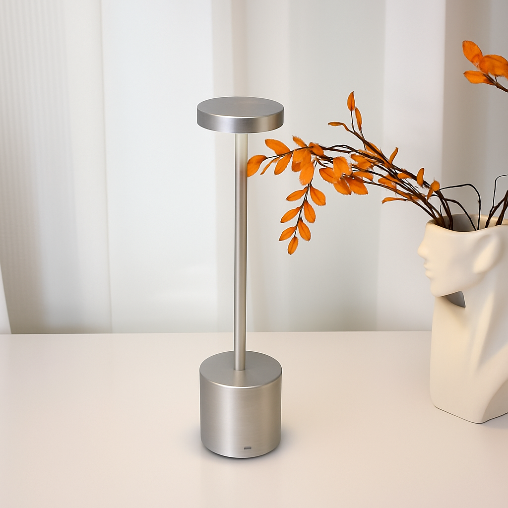 Lampe de table LED en fer sans fil - Rechargeable - Dimmable - Style rétro - Lampe d'accentuation de chevet