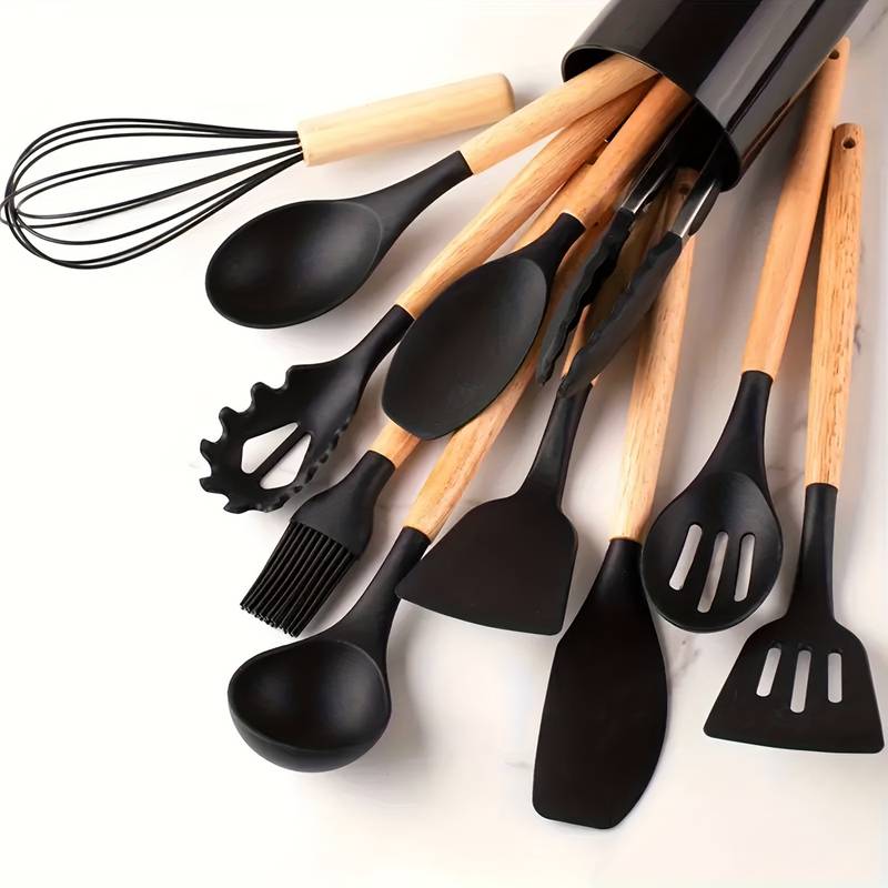 Ensemble d'ustensiles de cuisine en silicone – Résistant à la chaleur et aux rayures