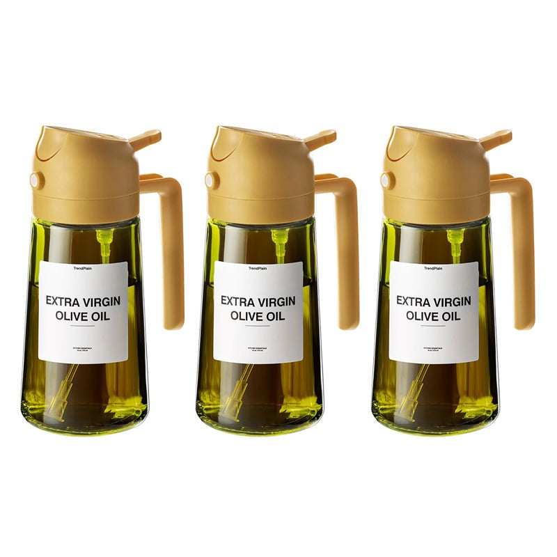 Pulvérisateur et distributeur d'huile 2-en-1 en verre 470 ml — pulvérisateur et verseur de cuisine avec pompe doseuse