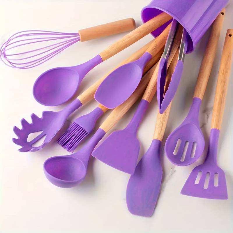 Ensemble d'ustensiles de cuisine en silicone – Résistant à la chaleur et aux rayures