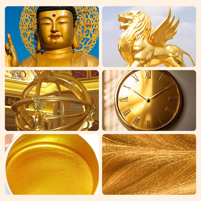 Peinture Métallisée Effet Feuille d'Or — Finition Brillante (pinceau inclus)