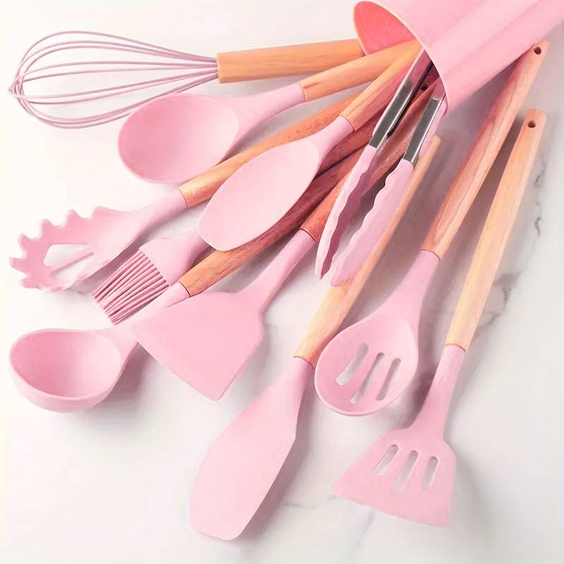 Ensemble d'ustensiles de cuisine en silicone – Résistant à la chaleur et aux rayures
