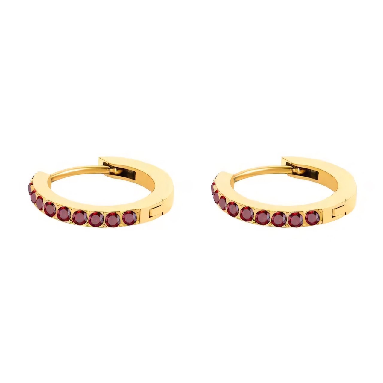 Boucles d'oreilles Huggie créoles délicates avec pierre de naissance