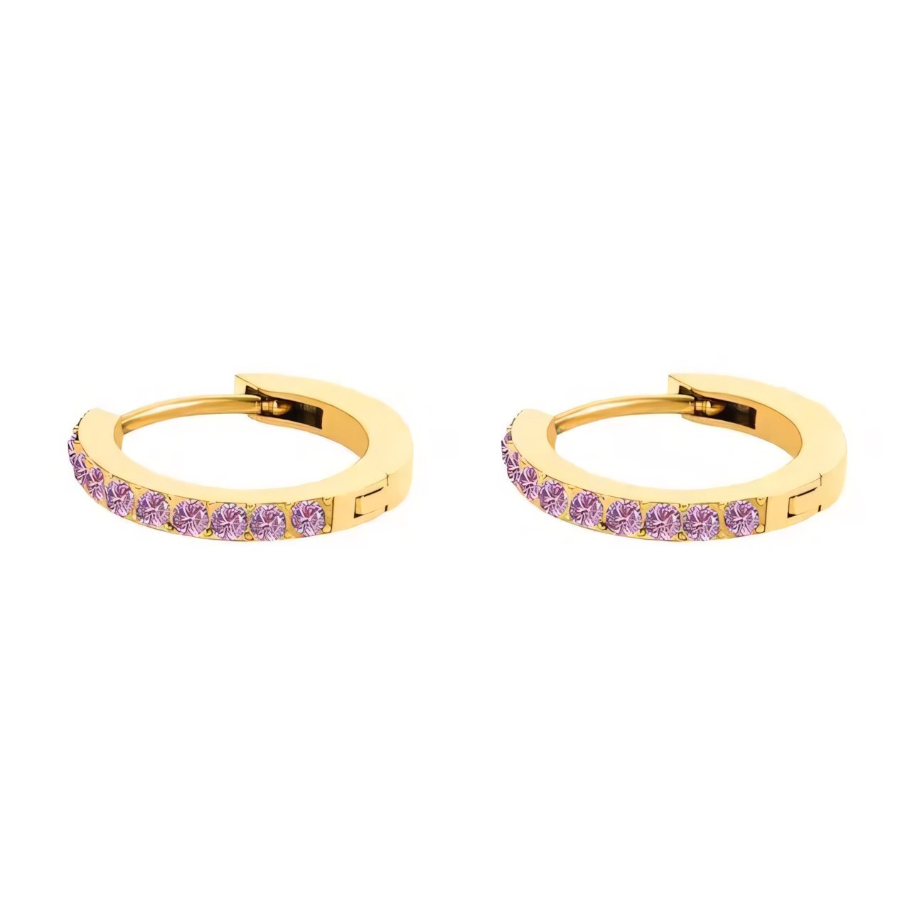 Boucles d'oreilles Huggie créoles délicates avec pierre de naissance