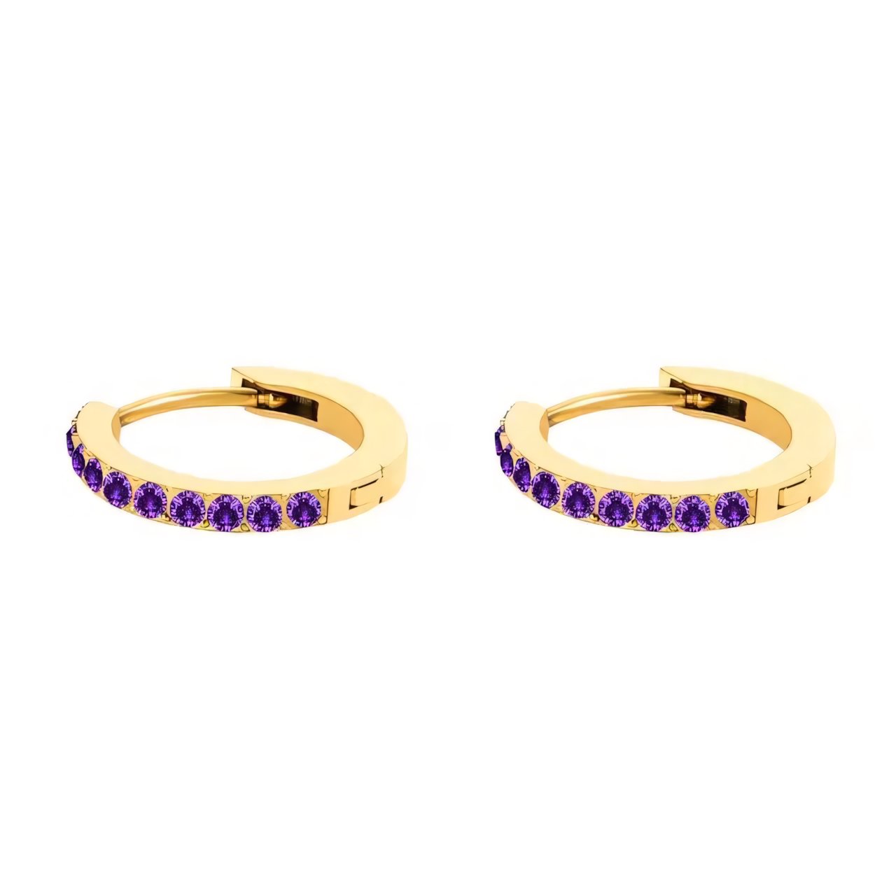 Boucles d'oreilles Huggie créoles délicates avec pierre de naissance