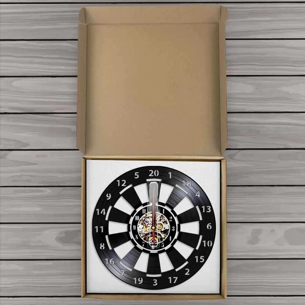 Horloge murale de jeu de fléchettes | Conception de disque vinyle