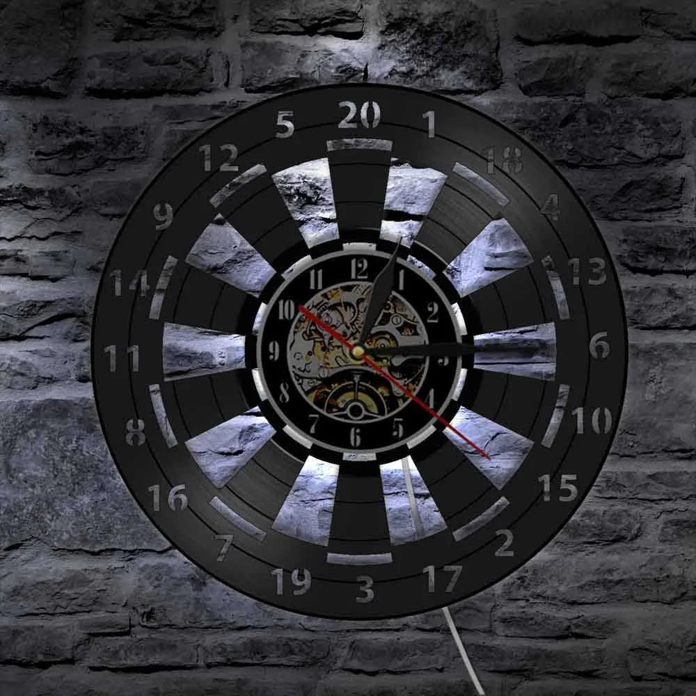 Horloge murale de jeu de fléchettes | Conception de disque vinyle