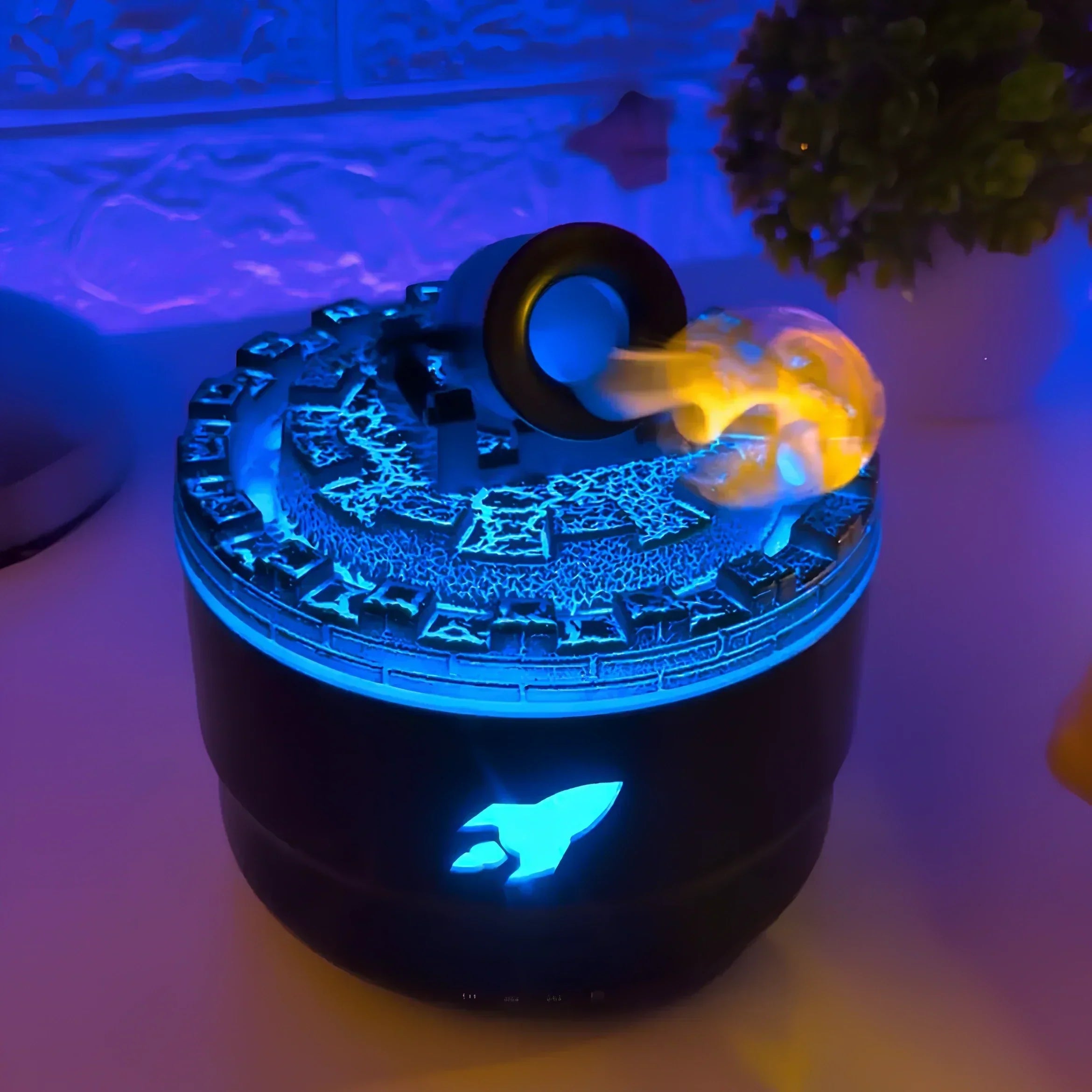 Humidificateur d'air à canon décoratif unisexe avec LED et aromathérapie