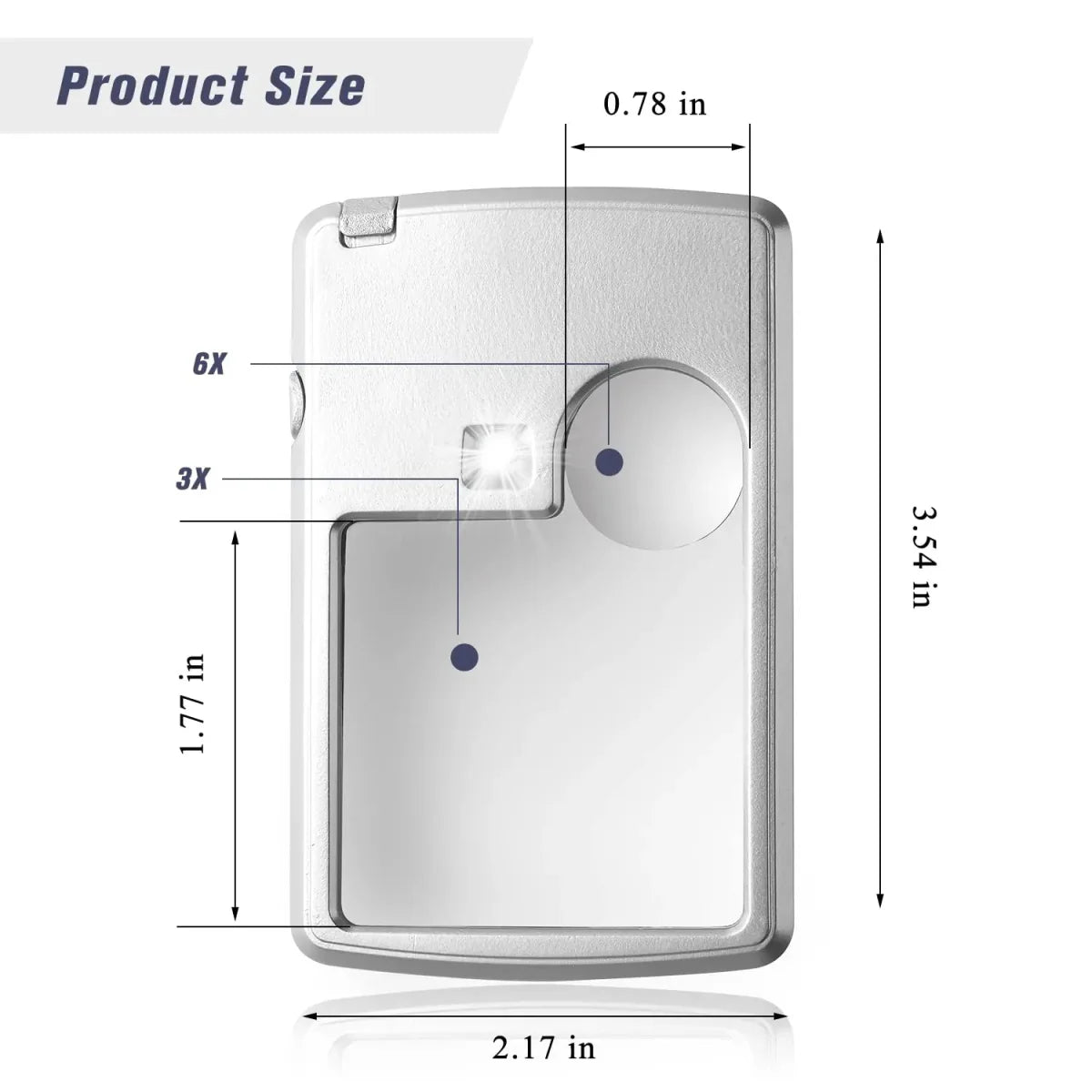 Loupe de poche à LED avec zoom de précision 3x/6x