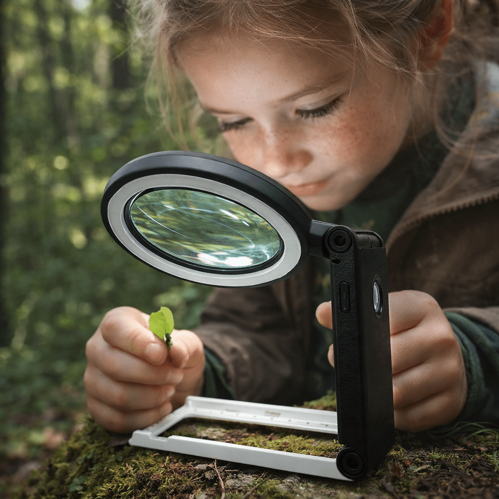 Loupe pliable haute puissance avec grossissement 10×/30× et 18 LED