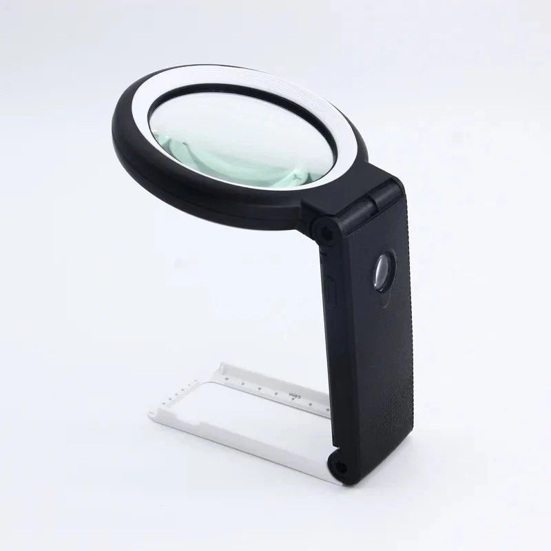Loupe pliable haute puissance avec grossissement 10×/30× et 18 LED