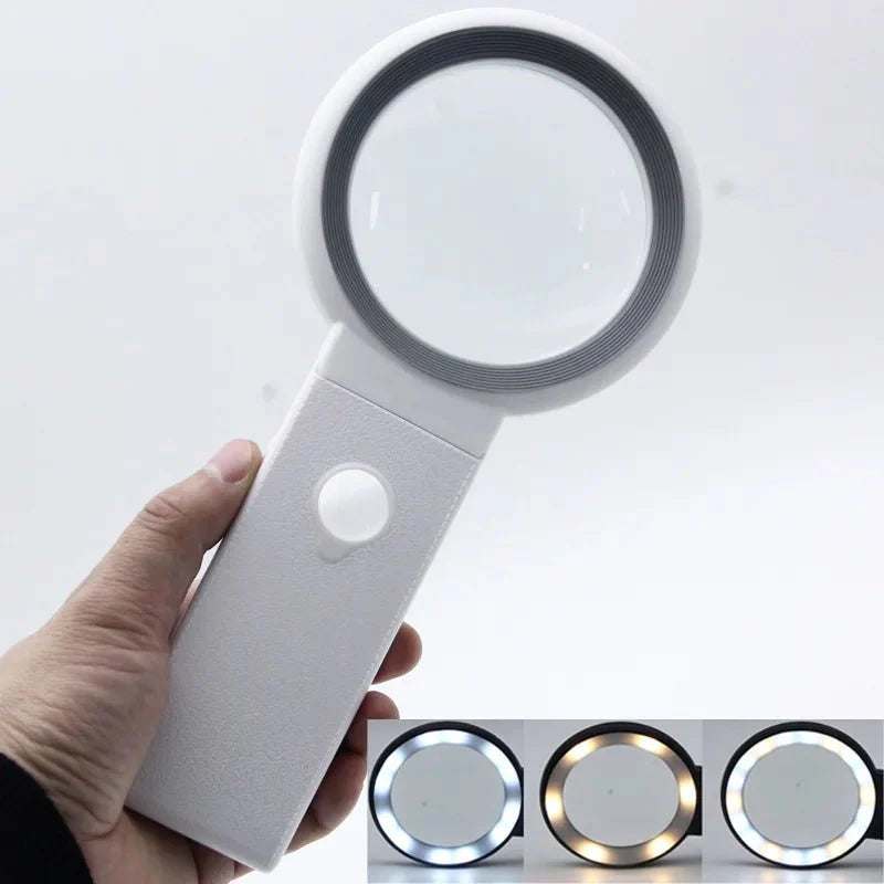 Loupe pliable haute puissance avec grossissement 10×/30× et 18 LED