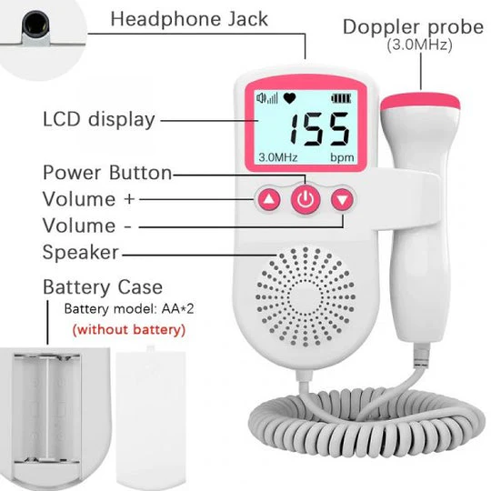 Doppler fœtal pour la surveillance de la fréquence cardiaque avec détecteur acoustique