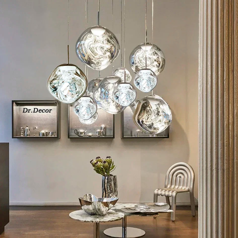 NordicGlow – Lampe à suspension élégante en verre | Plafonnier Scandinave Moderne
