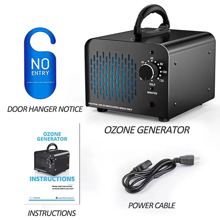 Générateur d'ozone haute capacité avec éliminateur d'odeurs de 70 000 mg, élimination des odeurs jusqu'à 6 000 pieds carrés, ioniseur et ozonateur pour la fumée, voiture, cave et pièce pour animaux de compagnie