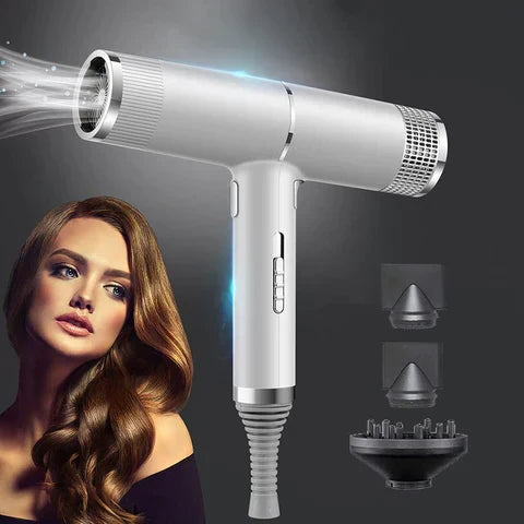 Sèche-cheveux ionique professionnel léger avec diffuseur et 2 buses