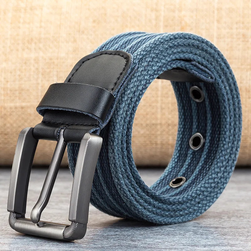 Ceinture tissée durable pour hommes avec accents en cuir