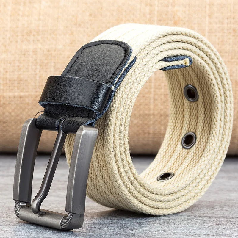 Ceinture tissée durable pour hommes avec accents en cuir