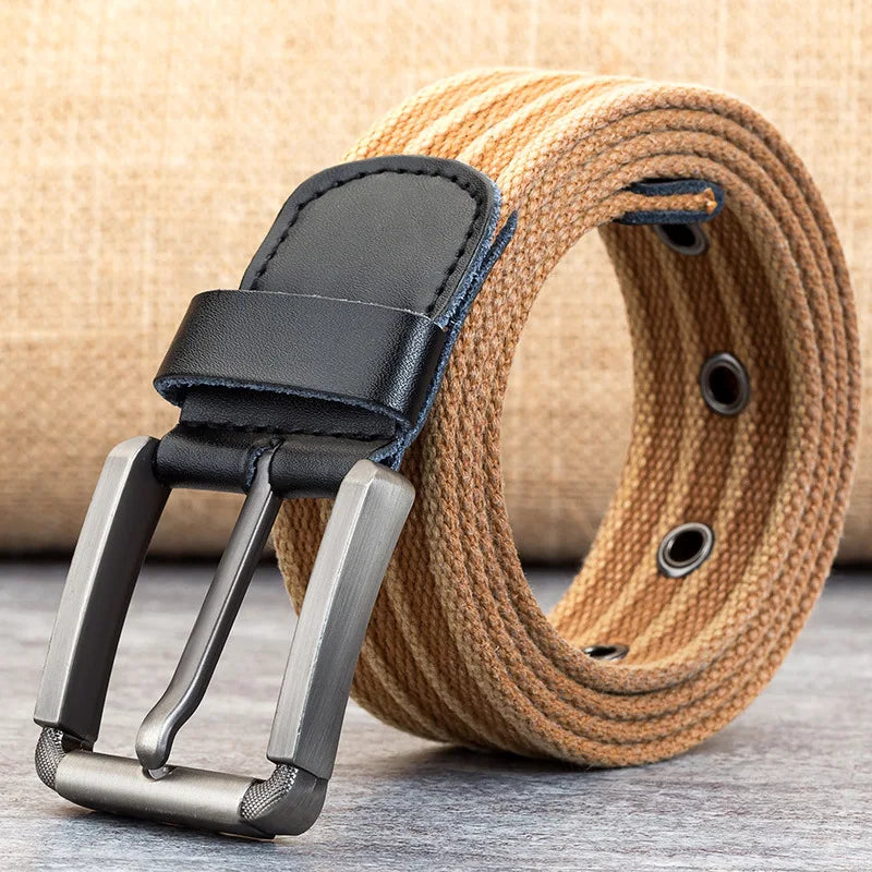 Ceinture tissée durable pour hommes avec accents en cuir