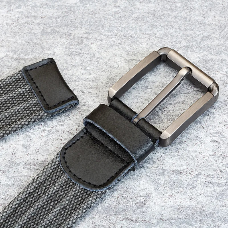 Ceinture tissée durable pour hommes avec accents en cuir
