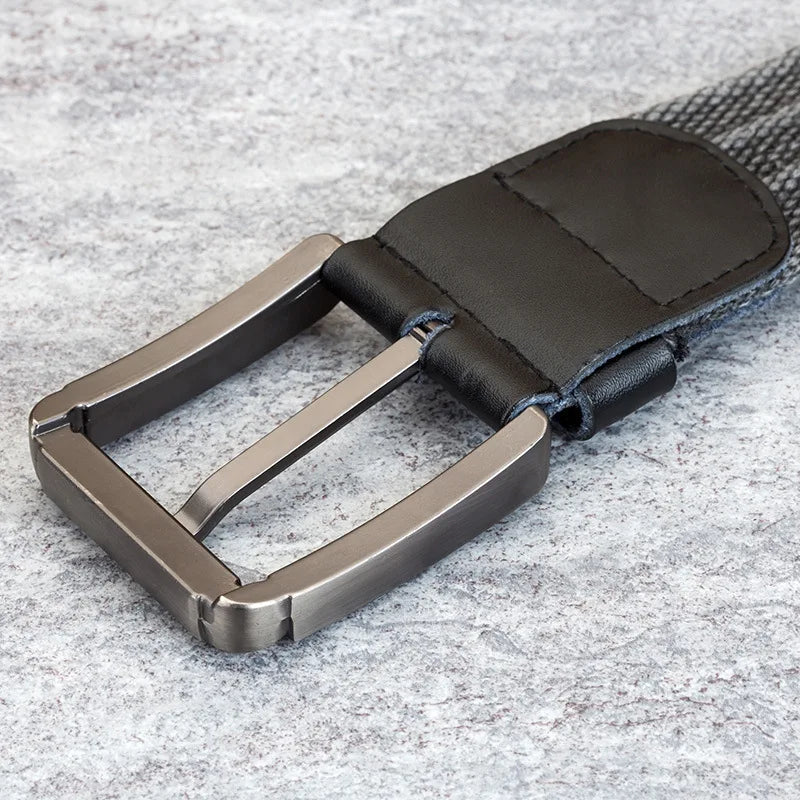 Ceinture tissée durable pour hommes avec accents en cuir