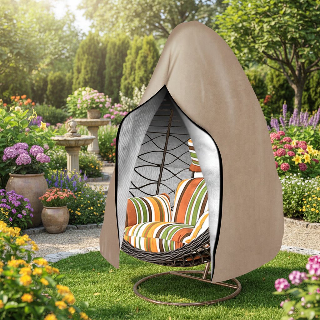 Housse pour chaise œuf imperméable et durable – protection UV et coupe-vent, polyester Oxford 210D, 115 × 190 cm ou 230 × 200 cm