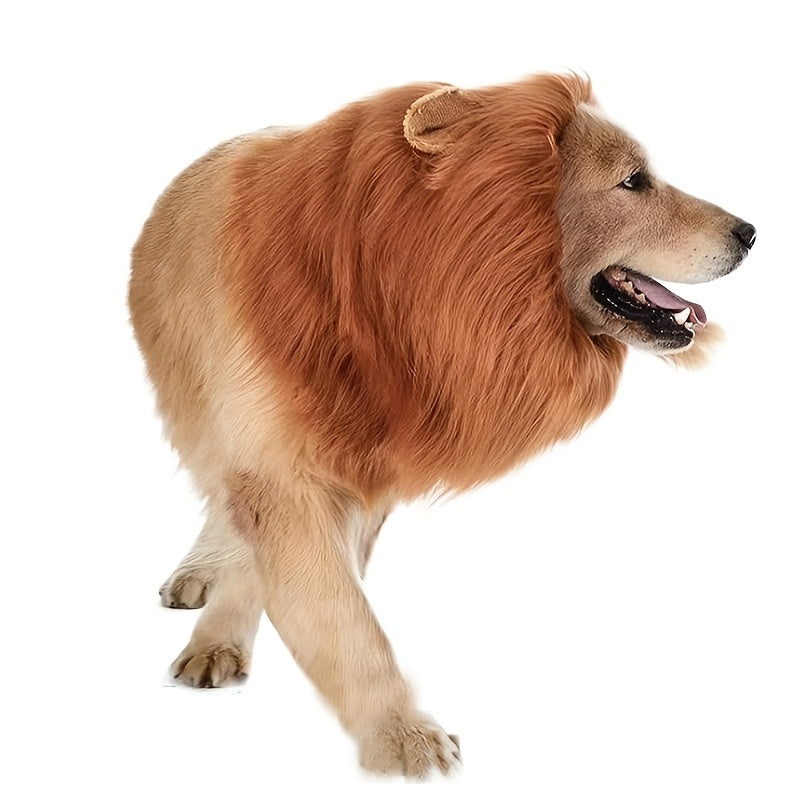 Costume d'Halloween réaliste pour chien avec crinière de lion | Léger réglable