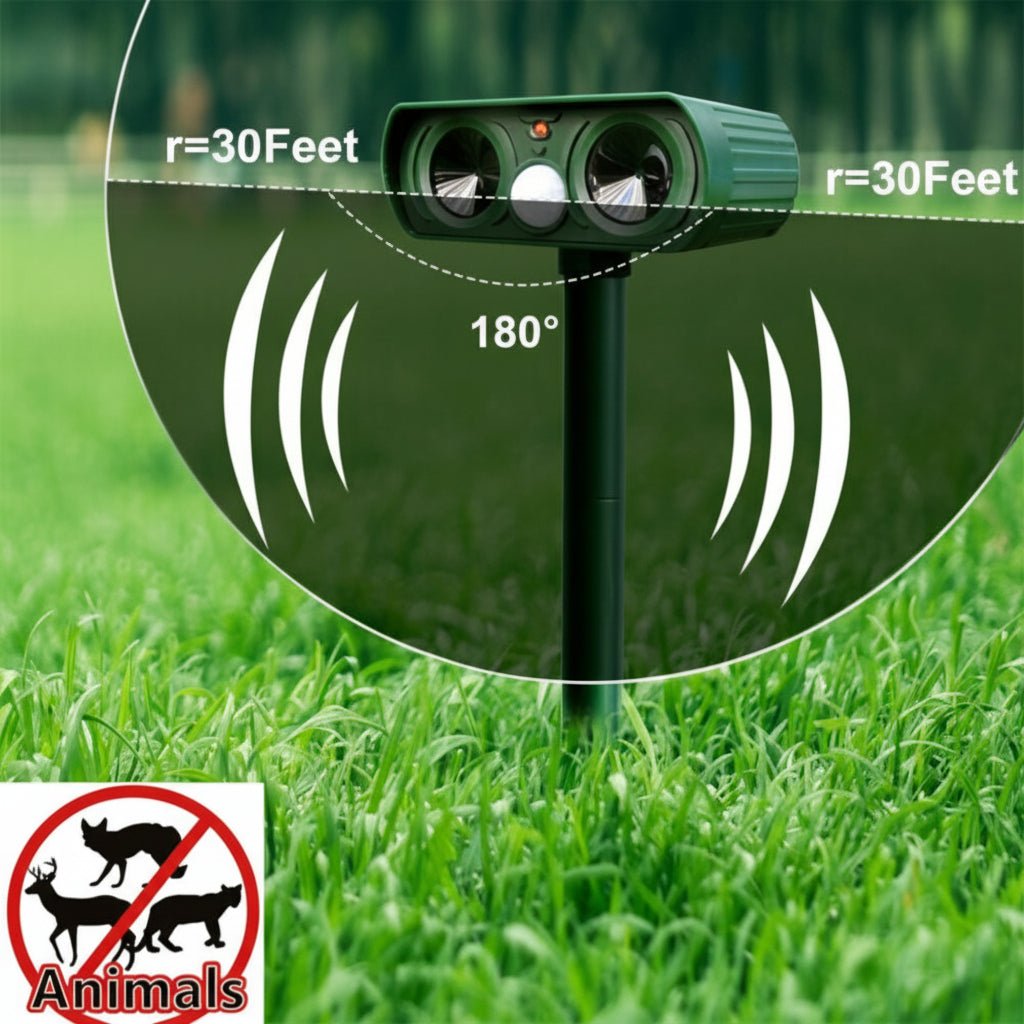 EARTHSAFE - Répulsif anti-faune alimenté par énergie solaire et activé par mouvement